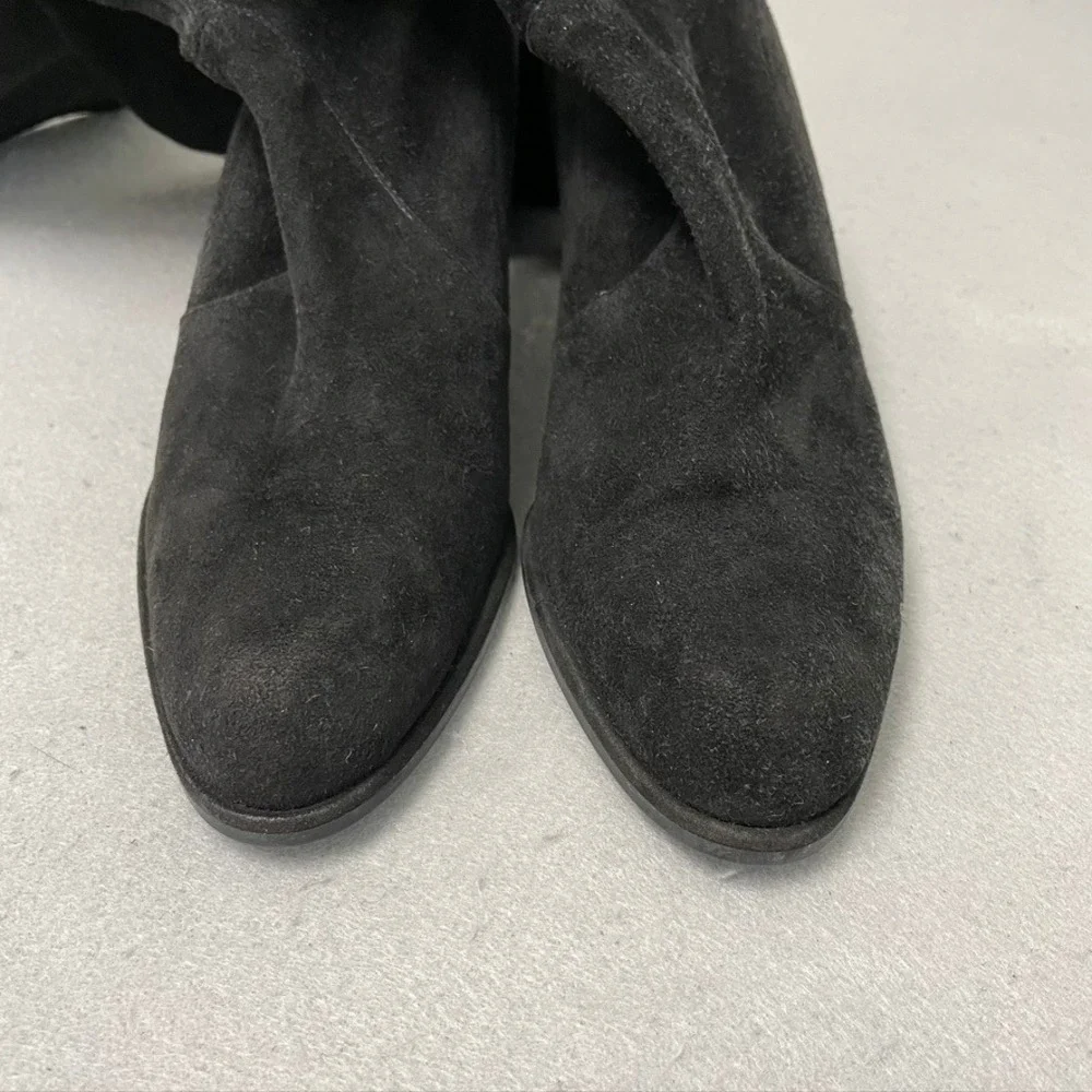 Stuart Weitzman Chicboot Knee High Womens 8 Black Suede Block Heel‎ A408501